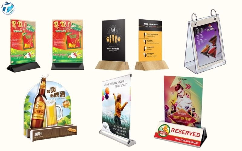 Mẫu standee mini cho quầy lễ tân